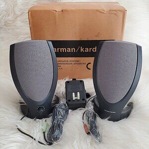 Harman Kardon Black HK206 Multimedia Speakers with 12V AC Adapter